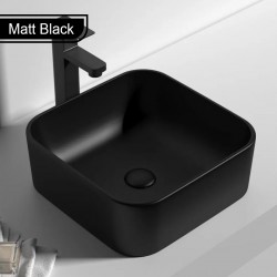 385*385*140mm Bathroom Square Above Counter Matt Black Ceramic Wash Basin 385*385*140mm Bathroom Square Above Counter Matt Black Ceramic Wash Basin